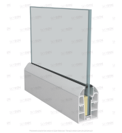 SD 22 Continuous Profile System Aluminum Glass Railing Base Profile for Balcony and Staircase, Indoor and Outdoor Top Mount Design, Durable Finish, Easy Installation for Modern Projects 
